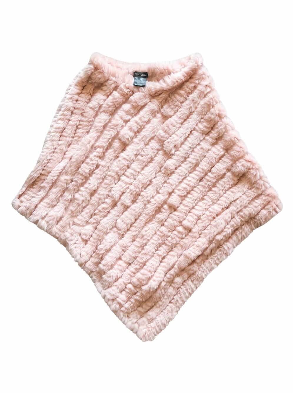 Pink Rabbit Fur Cape Shawl